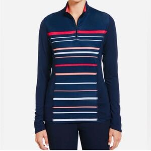 Callaway Women's Navy Long Sleeve Top with Stripes